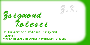 zsigmond kolcsei business card