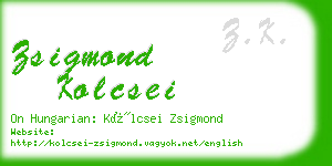 zsigmond kolcsei business card